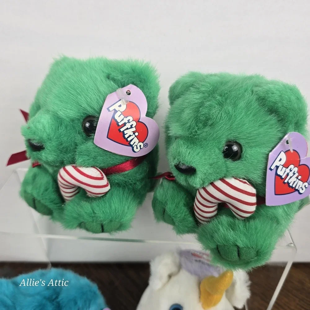 16 Puffkins Vintage Plush Mini Stuffed Animal Lot Elephant Cat Toucan Unicorn